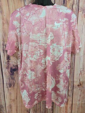 Nike Dri-Fit Mens Tie-Dye Tshirt Large Pink White Lightweight